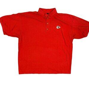 Reebok Kansas City Chiefs NFL Football Red Polo Shirt Short Sleeve XL